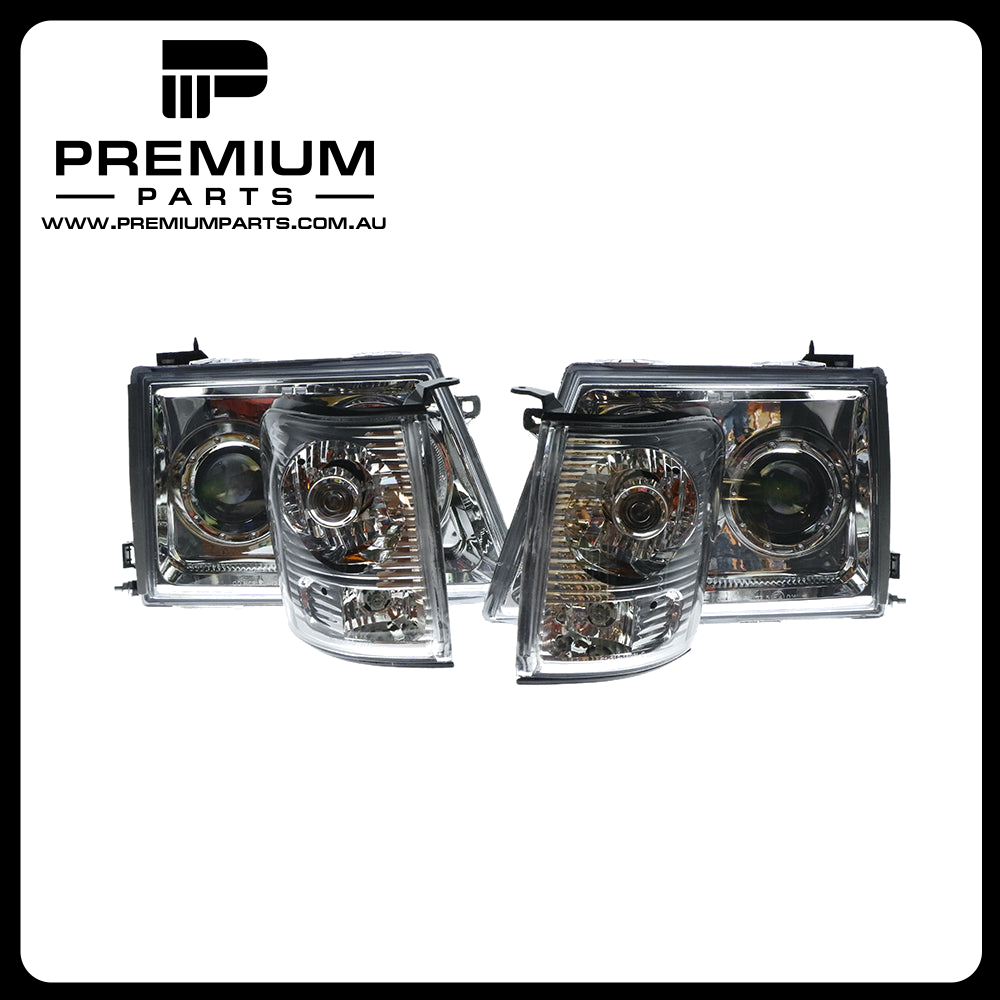 Performance Set Head Lamp with Corner Lamps suits Toyota Hilux 9/2001 to 7/2004