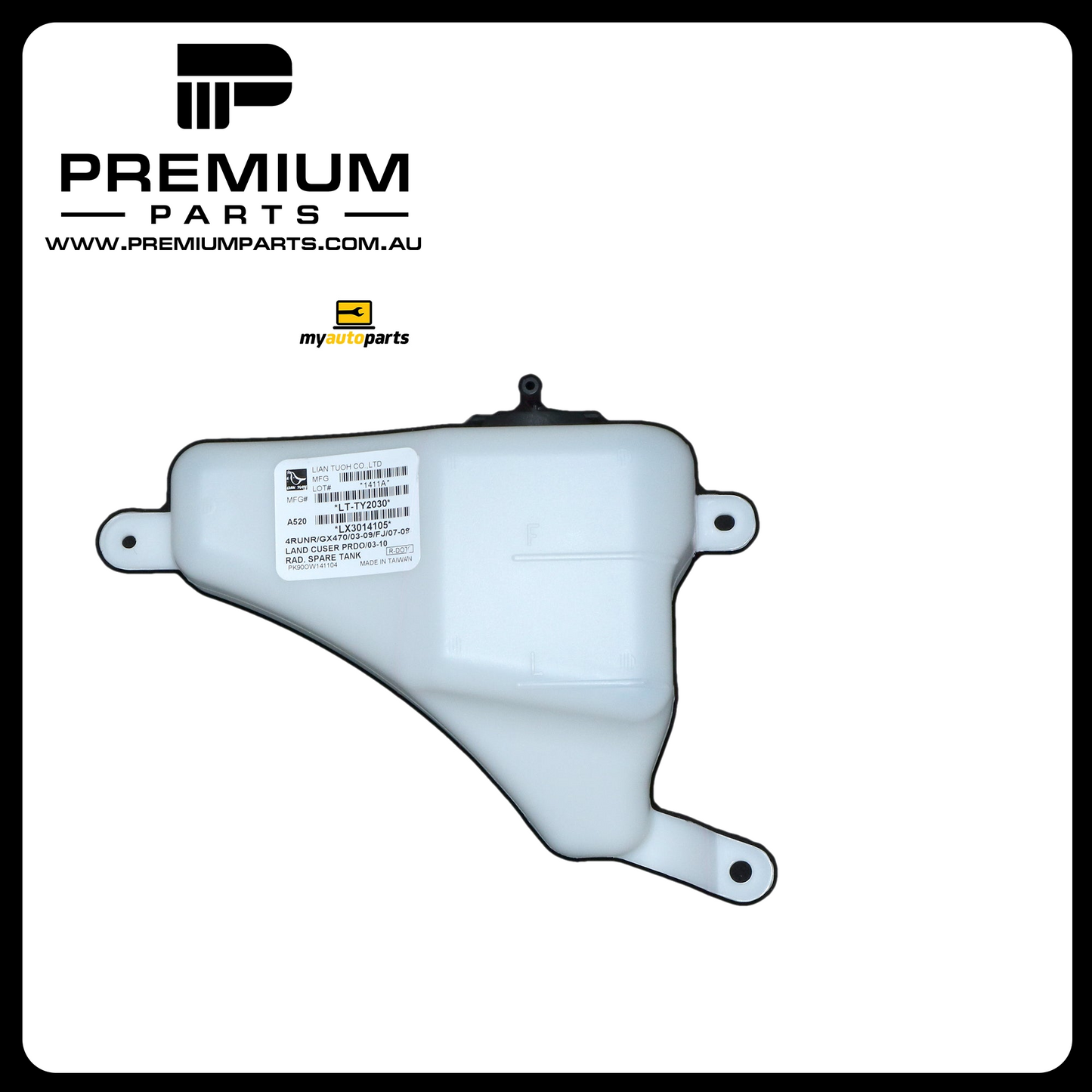 With Cap Without Sensor Radiator Overflow Bottle Aftermarket Suits Toyota Prado RZJ120R / GRJ120R / KDJ120R 2002 to 2009