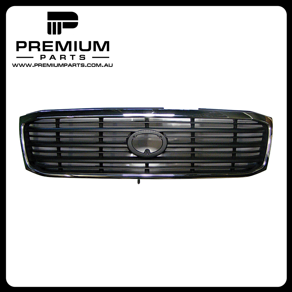 Black with Chrome Surround Grille Aftermarket suits Toyota Landcruiser 100 Series GXL 1/1998 to 8/2002