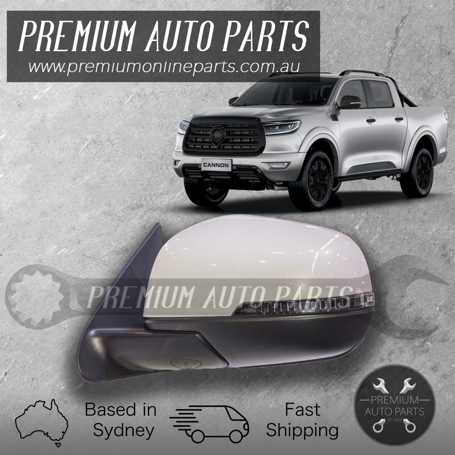 Side Door Mirror LEFT suits GWM Great Wall Cannon L - X Vanta 2020-On ( 5 Pin )