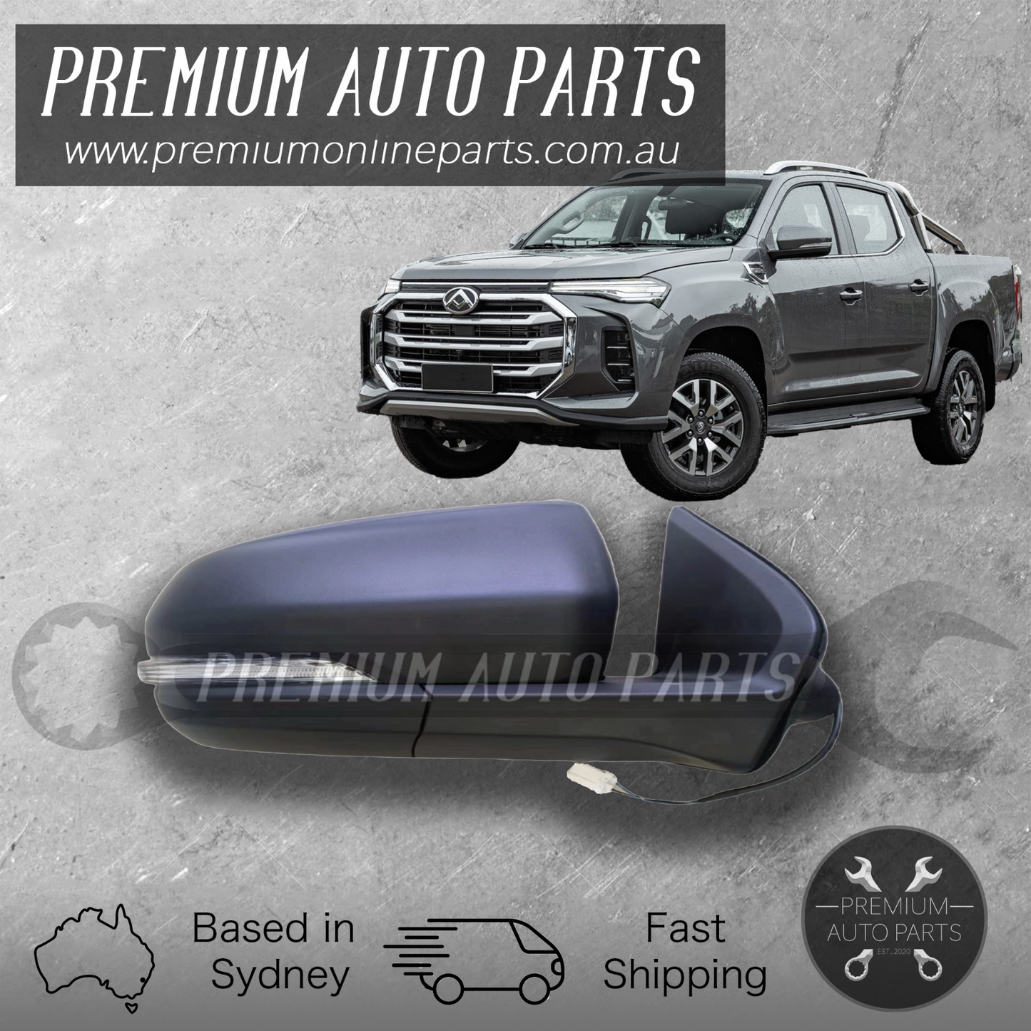 Door Mirror Assembly RIGHT RH suit LDV T60 PRO LUXE Megatub 2022-On (5 Pin Plug)