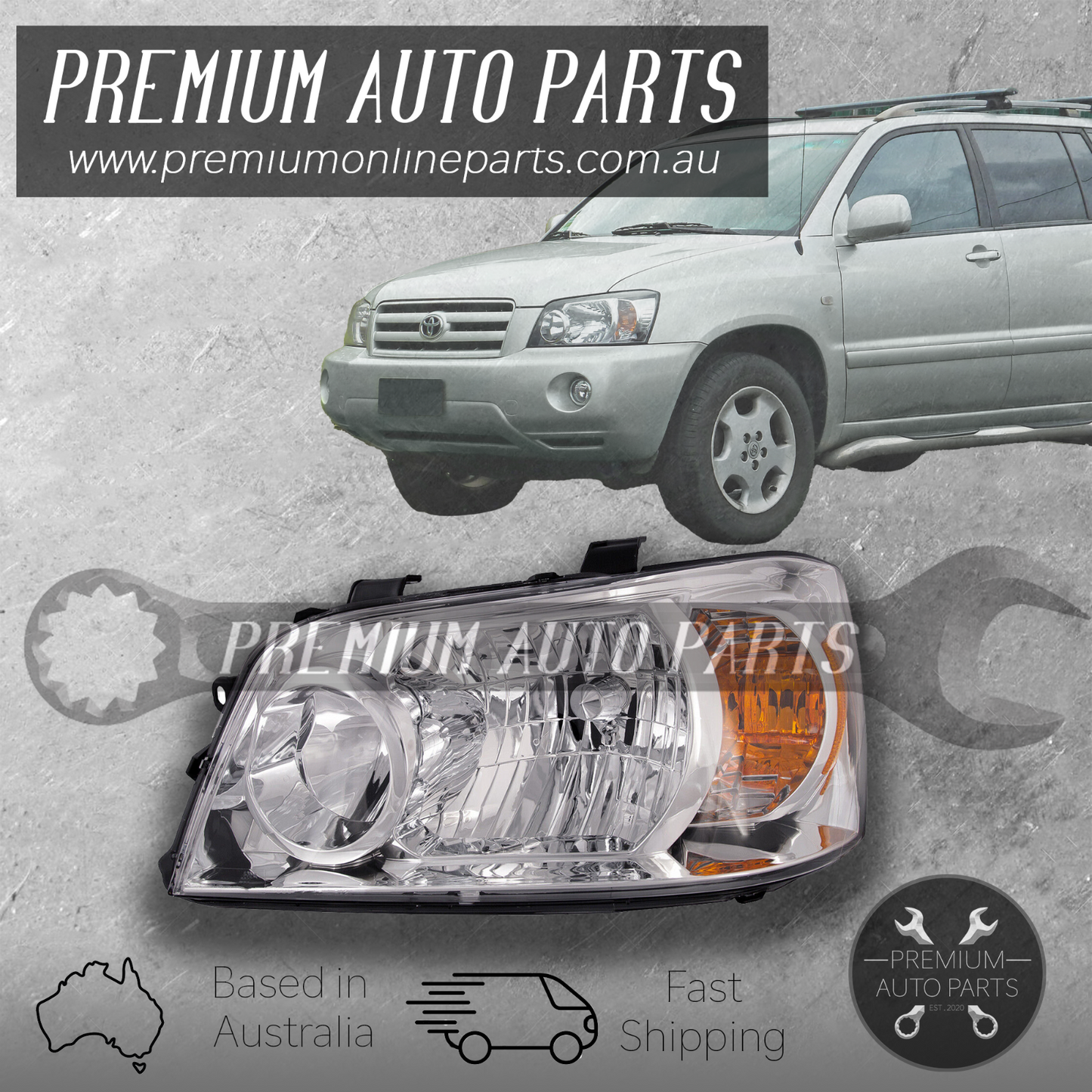 Head Lamp Light Front LEFT LH suit Toyota Kluger MCU28 2003 - 2007 (Halogen)