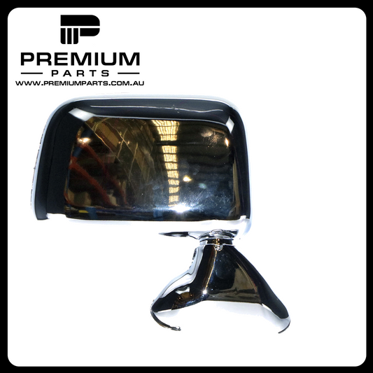 Chrome Door Mirror Door Mount Right Side Aftermarket Suits Toyota Hilux 80 Series 1988 to 1997