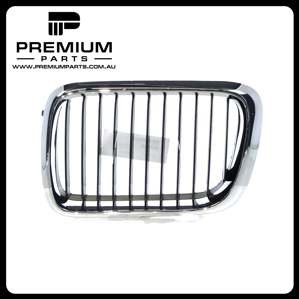 Chrome/Black Grille Left Side Aftermarket Suits BMW 3 Series E36 1996 to 1998