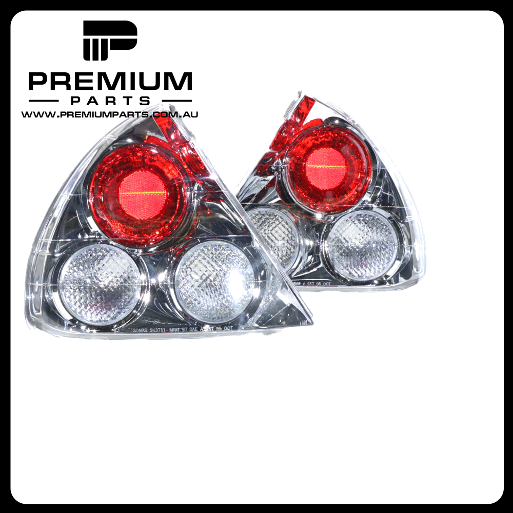 Chrome Tail Lamp Pair Aftermarket Suits Mitsubishi Lancer CE 6/1998 to 7/2003