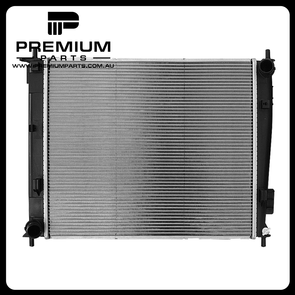Radiator 33 / 33 mm Plastic Aluminium 480 x 412 x 26 mm Manual 1.6L L D4FB Suits Kia Soul AM 2009 to 2011