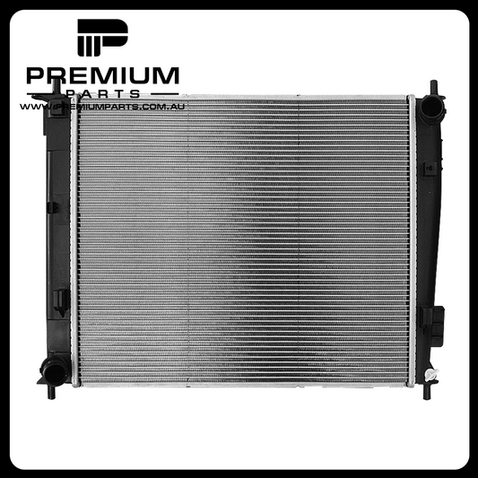 Radiator 33 / 33 mm Plastic Aluminium 480 x 412 x 26 mm Manual 1.6L L D4FB Suits Kia Soul AM 2009 to 2011