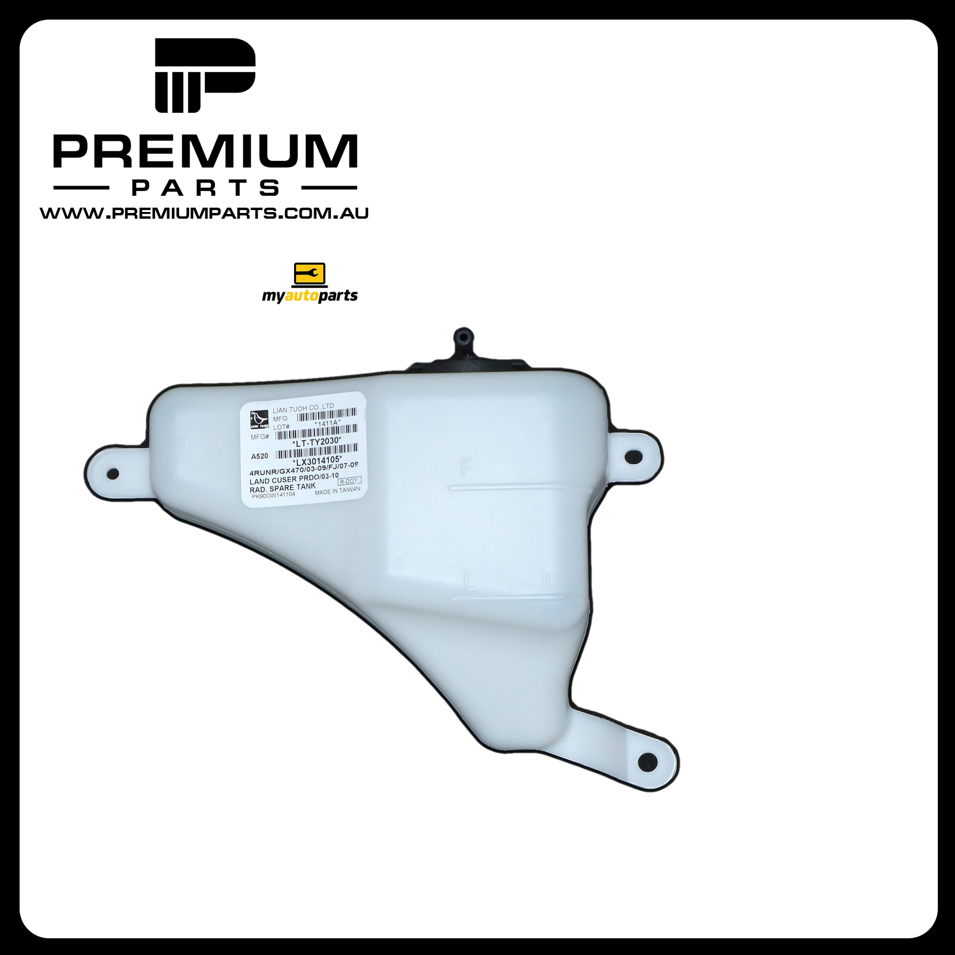 With Cap Without Sensor Radiator Overflow Bottle Aftermarket Suits Toyota Prado RZJ120R / GRJ120R / KDJ120R 2002 to 2009