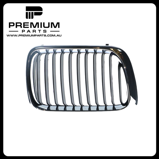 Chrome/Black Grille Right Side Aftermarket Suits BMW 3 Series E36 1996 to 1998