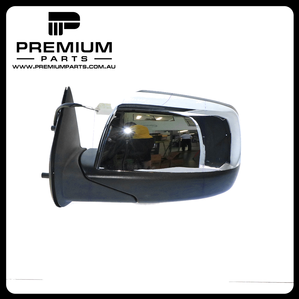 Chrome Door Mirror Electric Adjust Left Side Aftermarket Suits Ford Ranger PJ 2006 to 2009