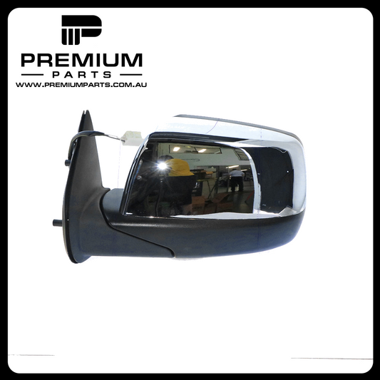 Chrome Door Mirror Electric Adjust Left Side Aftermarket Suits Ford Ranger PJ 2006 to 2009