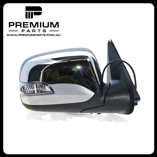 Chrome Door Mirror Electric Adjust with Indicator Right Side Aftermarket suits Holden Colorado & Rodeo