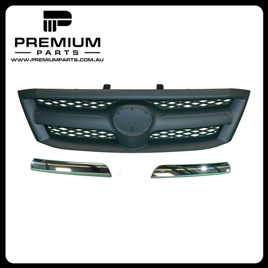 Black Grille with Chrome Surround Aftermarket suits Toyota Hilux 2/2005 to 8/2008