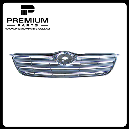 Chrome Grille Aftermarket Suits Toyota Corolla ZZE122R 4/2004 to 3/2007