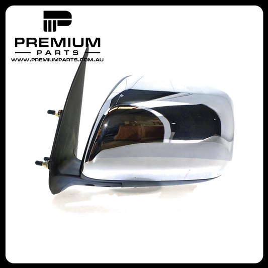 Chrome Door Mirror Manual Adjust Left Side Aftermarket suits Toyota Hilux 15/16/25/26 Series 2005 to 2015