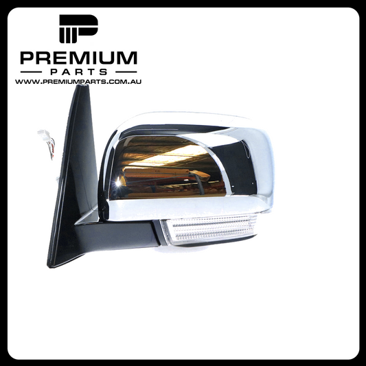 Chrome Door Mirror With Indicator Left Side Genuine suits Mitsubishi Pajero 2008 On