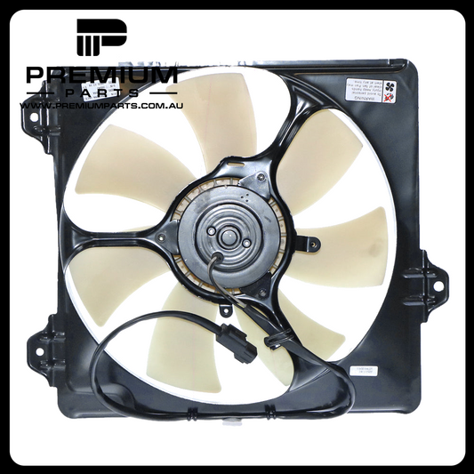 12 v A/C Condenser Fan Assembly Aftermarket Suits Toyota RAV4 ACA20R/ACA21R/ACA22R/ACA23R 2000 to 2005