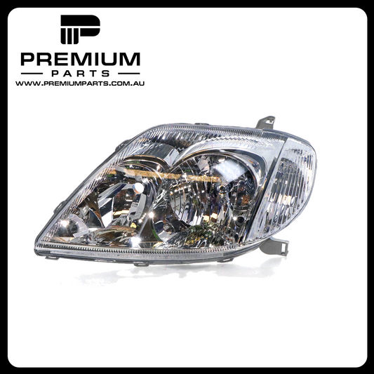 Halogen Head Lamp Left Side  Suits Toyota Corolla ZZE122R 2001 to 2007
