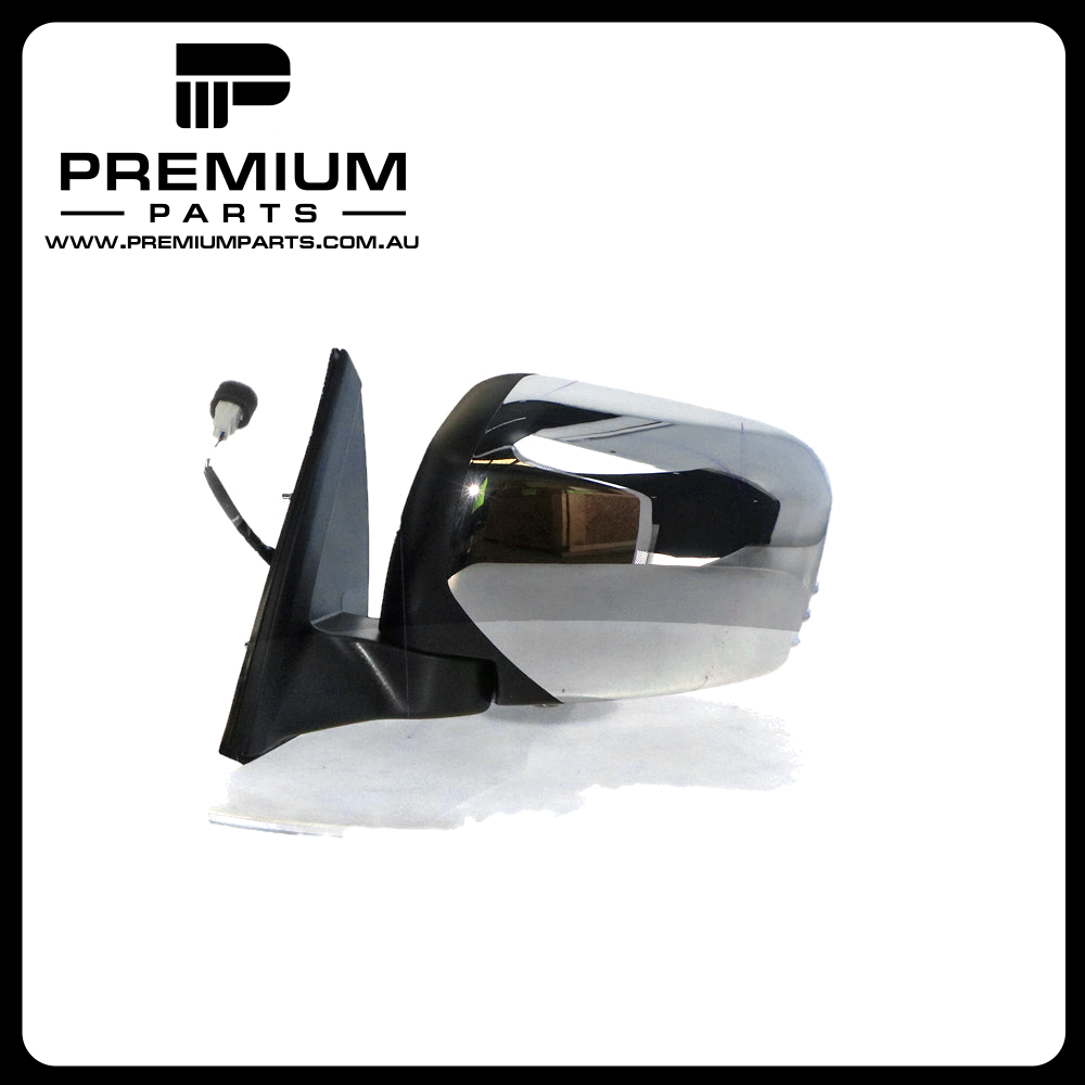Door Mirror Left Side Genuine suits Mitsubishi Triton 2006 to 2015-Electric Chrome