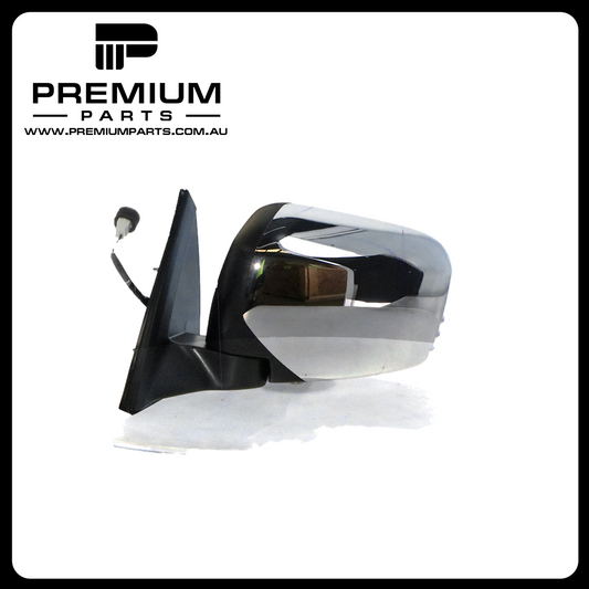 Door Mirror Left Side Genuine suits Mitsubishi Triton 2006 to 2015-Electric Chrome