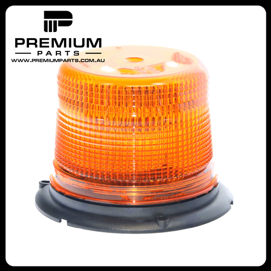 LED Amber Strobe Light - 12/24V, 80 FPM, Flange Base