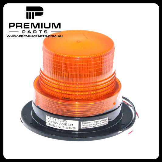 Amber Strobe Light - 12/110V, 60 FPM, Flange Base