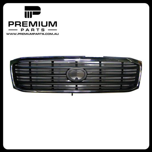 Black with Chrome Surround Grille Aftermarket suits Toyota Landcruiser 100 Series GXL 1/1998 to 8/2002
