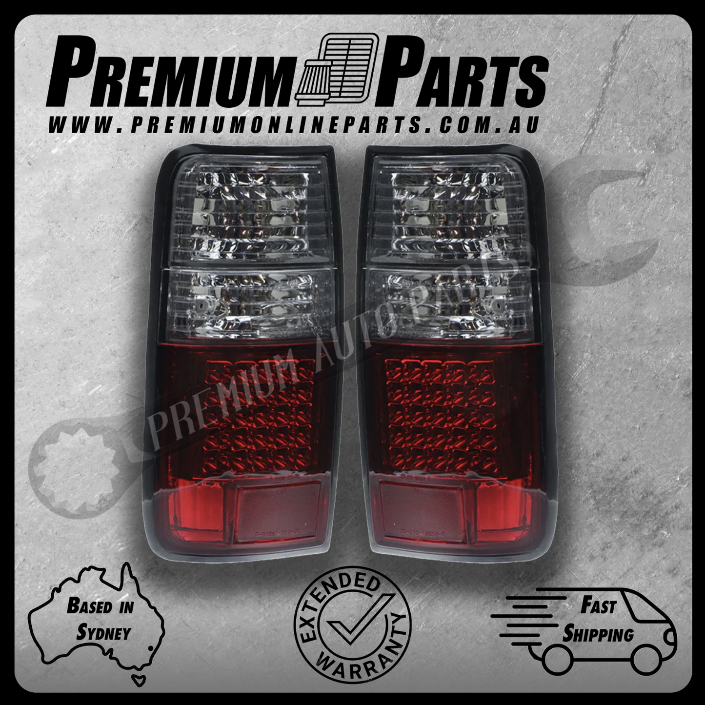 LED Tail Lamp Pair suits Toyota Landcruiser FZJ80R/HDJ80R/HZJ80R 1990-1998