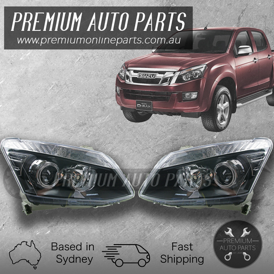 Head Lamp Light Front PAIR LH+RH suits Isuzu Dmax D-Max 2012-2017 [ PROJECTOR ]