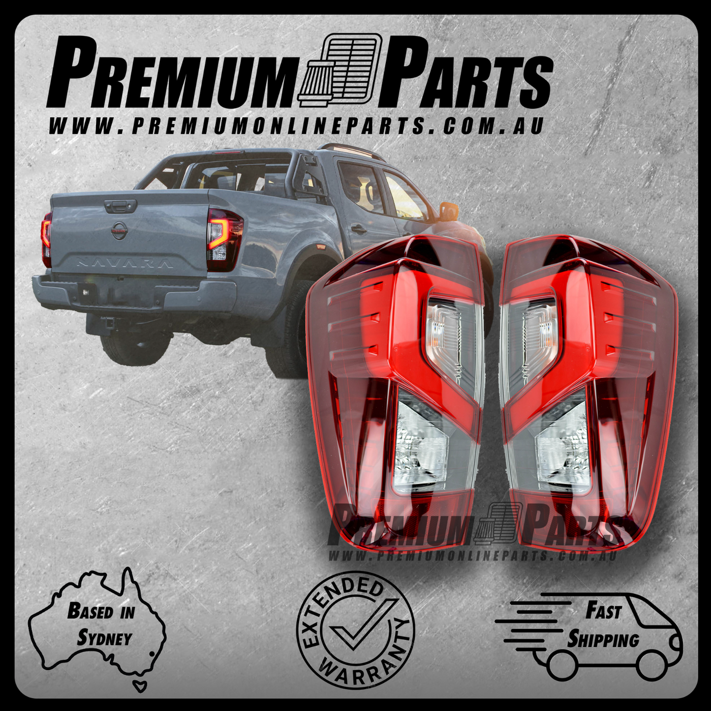 Rear Tail Light Lamp PAIR suits Nissan Navara NP300 D23 Ute 2021-On & 2015-2021