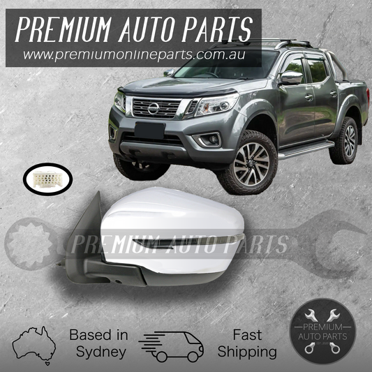 Chrome Door Mirror Glass LEFT suit Nissan Navara NP300 D23 2015-On (5 Pin Plug)