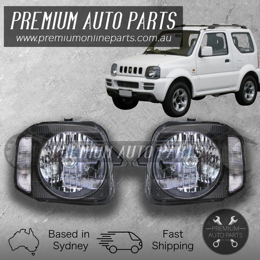 Head Lamp Light Front PAIR LEFT RIGHT LH+RH suit Suzuki Jimny SN413 1998 - 2017