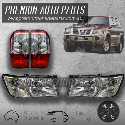 Head + Corner +Tail Lamp Light suit Nissan Patrol Y61 GU Series 2/3 Wagon 01-04