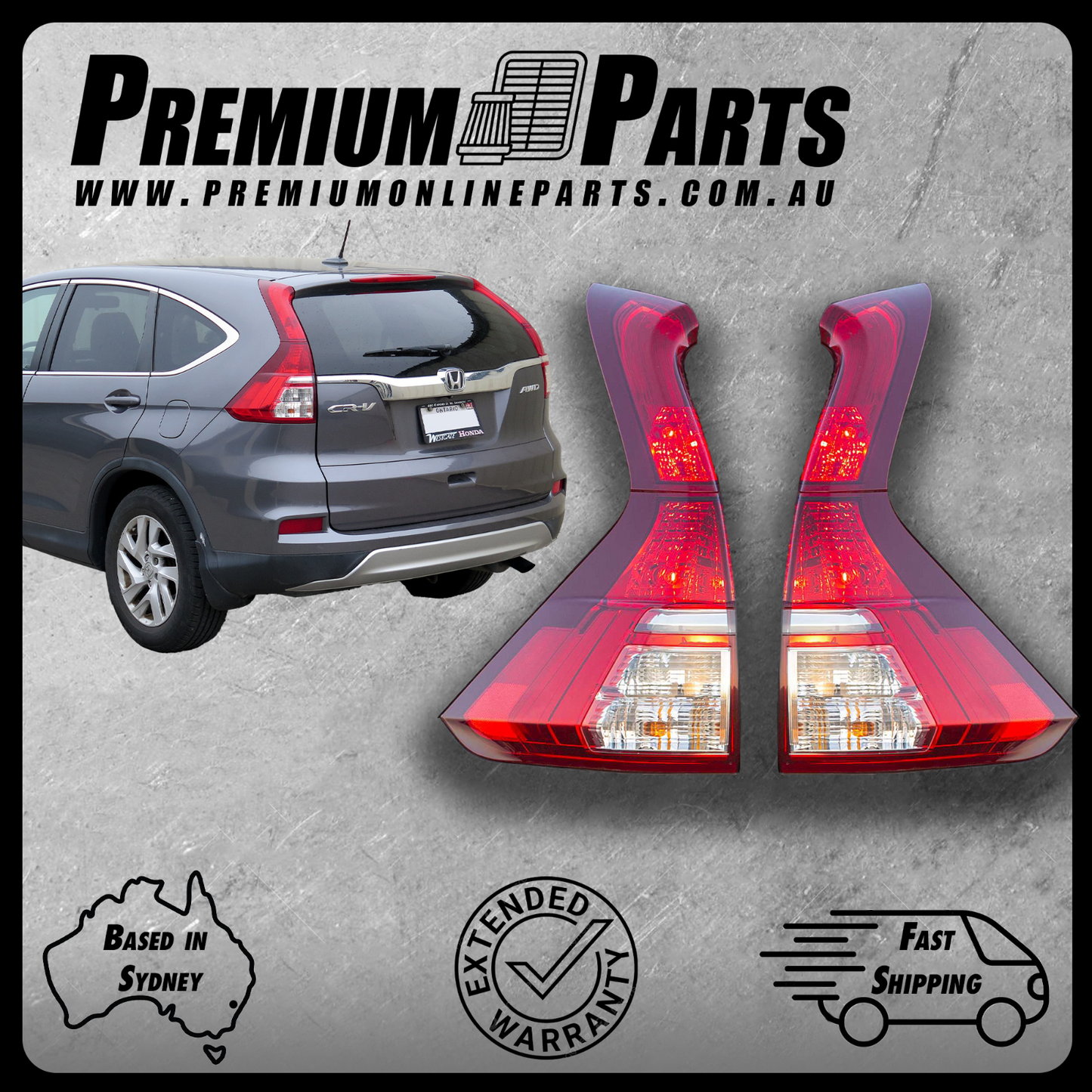 Tail Light Lamp Upper + Lower PAIR Side *OEM GENUINE* Suits Honda CR-V RM 14-17