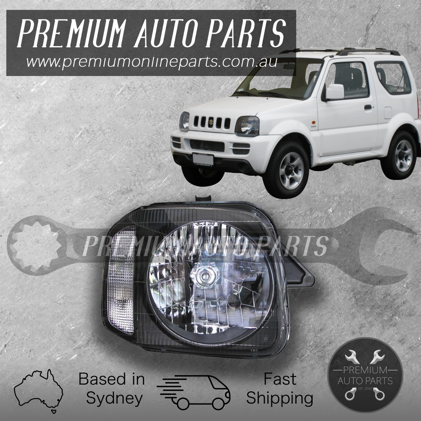 Head Lamp Light Front RIGHT RH suits Suzuki Jimny SN413 1998-2017 Halogen *NEW*